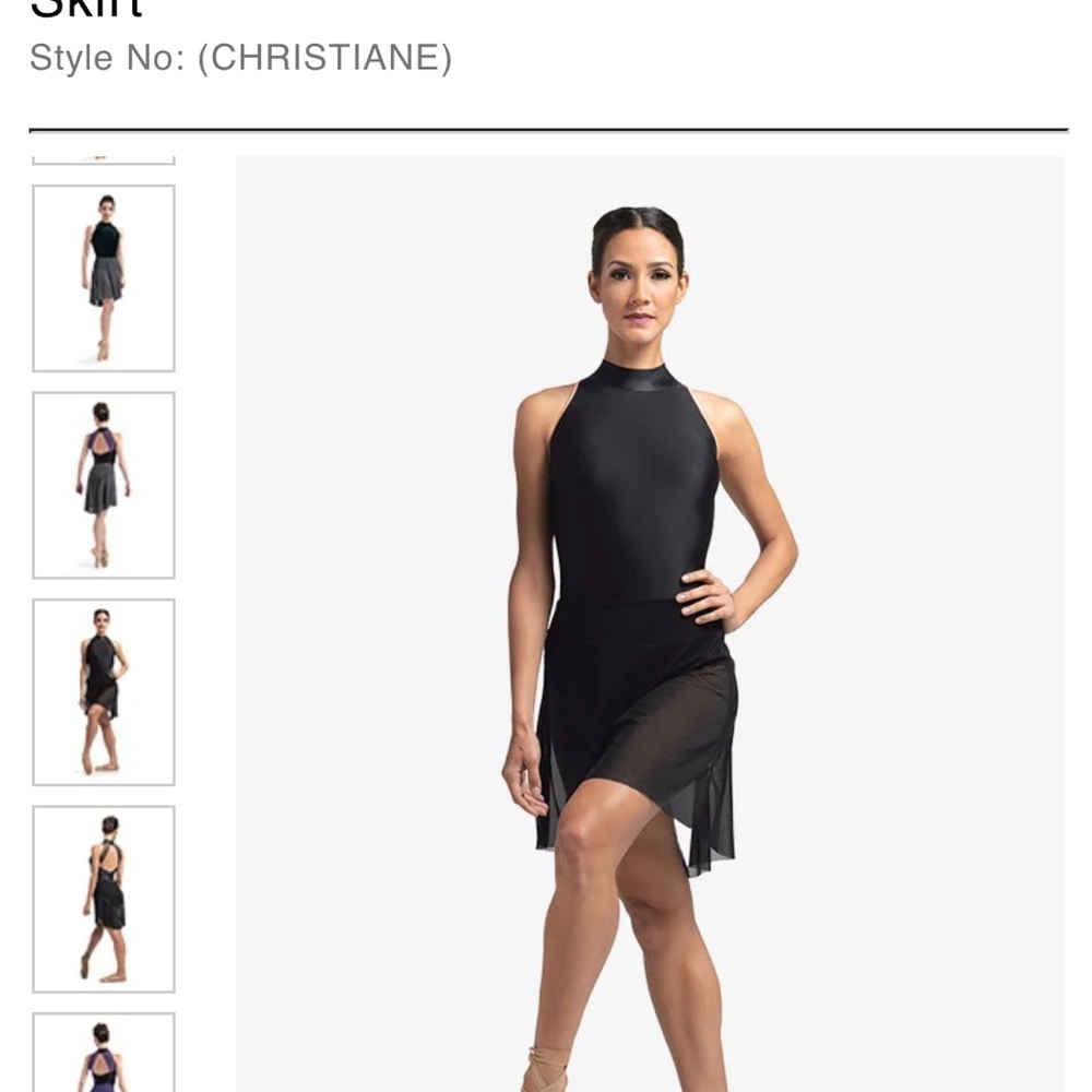 Black Pull-On Mesh Ballet Skirt (Size S) by Ballet Rosa